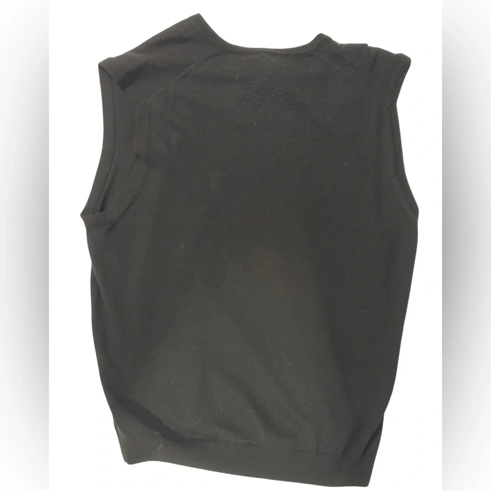 Jos. A. Bank V-Neck Black Sweater Vest 100% merino wool